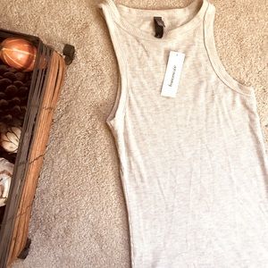 Heather Beige Alya Waffle Knit Tank